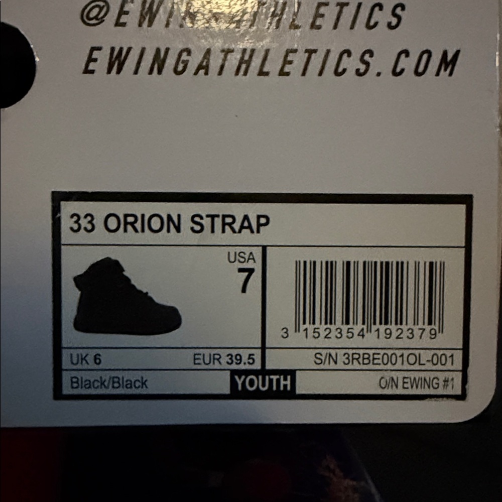 Ewing 33 HI Rebound Orion Strap Kids Black Sneakers Brand new with original box - Picture 11 of 11